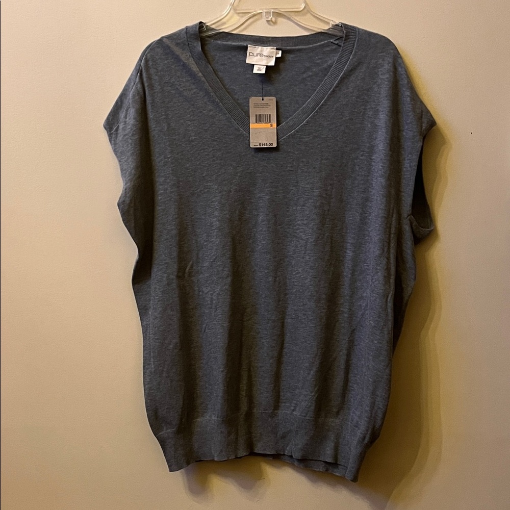 Women's Gray V-Neck Tunic Top